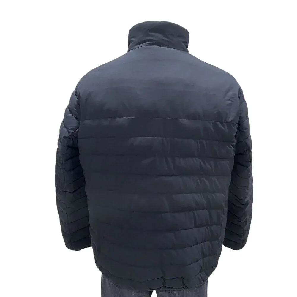 Calvin Klein Black Puffer Jacket L Water Resistant Sorona Aura‎ Faux Fur Lining
